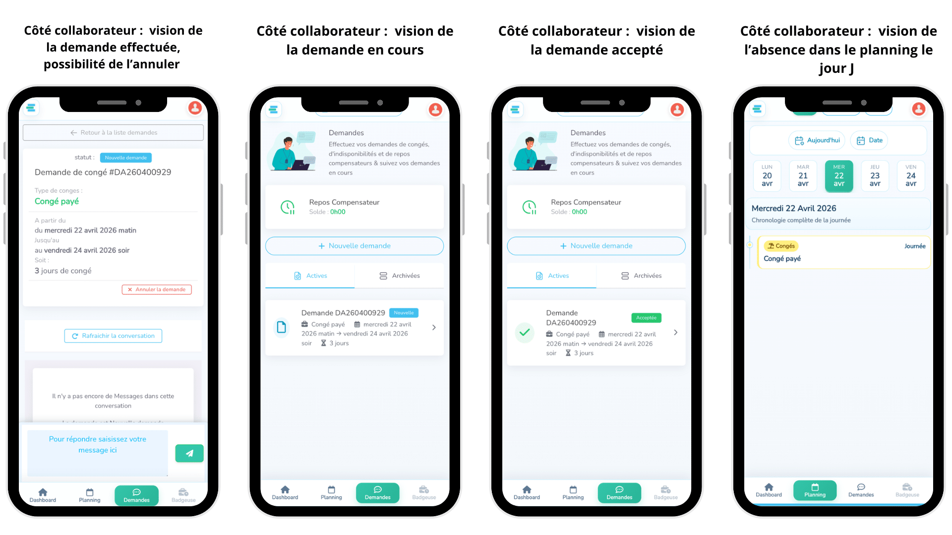 Suivre ou annuler une demande (collaborateur)