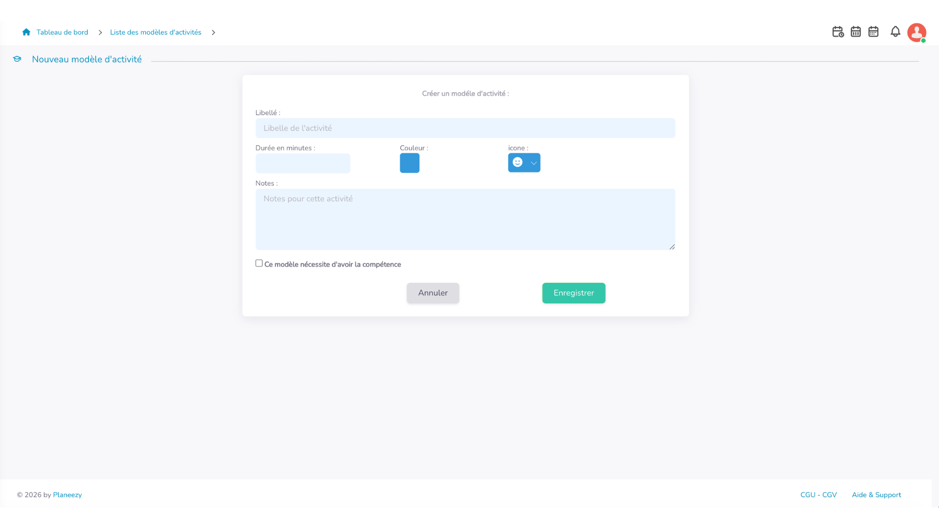 Créer un modèle d'activité réutilisable