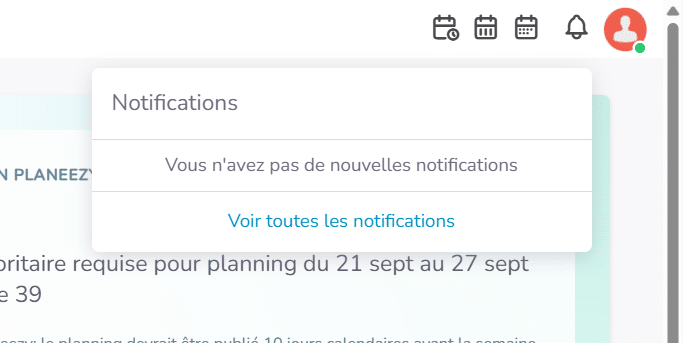 Cloche des notifications